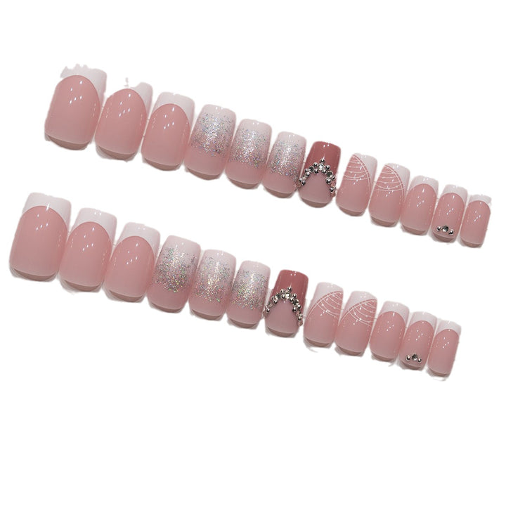Decorative Press-On Nail Art Set with Rhinestone Accents Stornfield