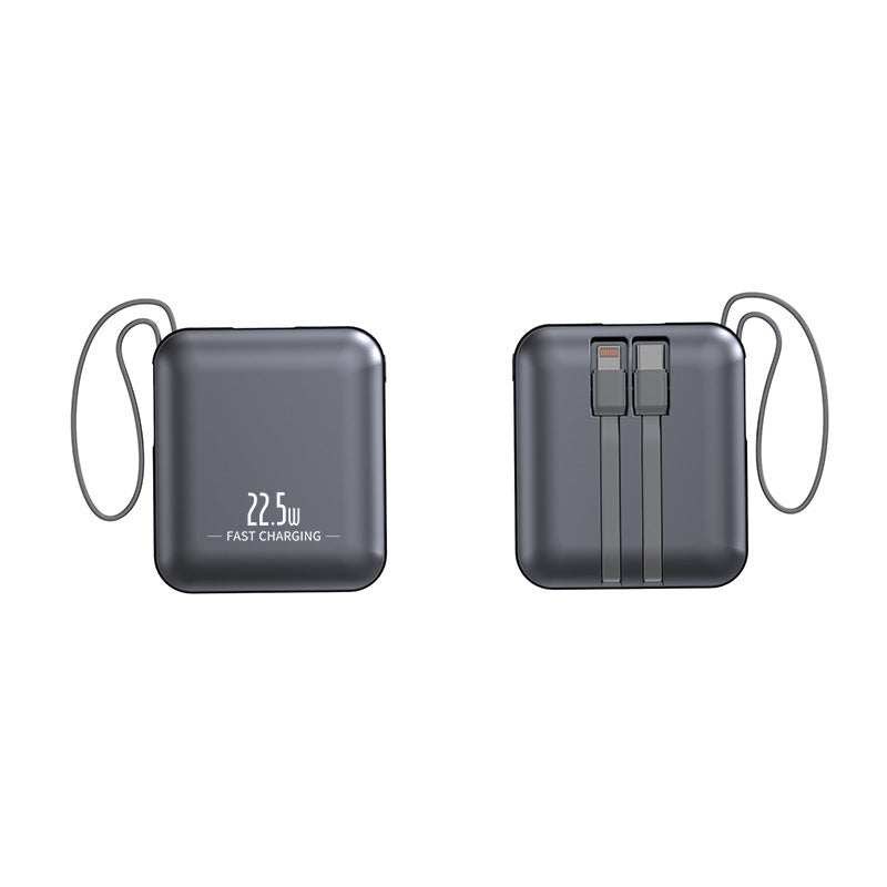 Portable power bank with fast charging function and integrated cable system Stornfield