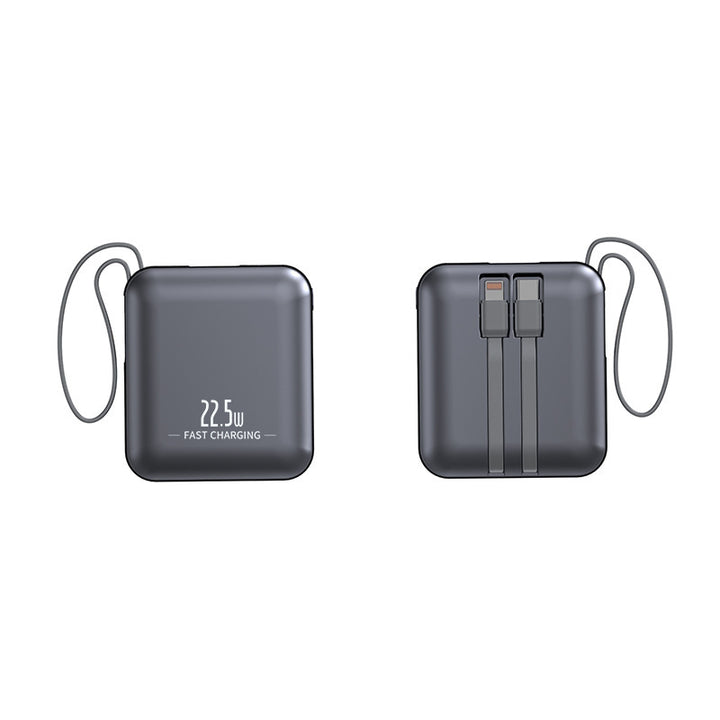 Portable power bank with fast charging function and integrated cable system Stornfield