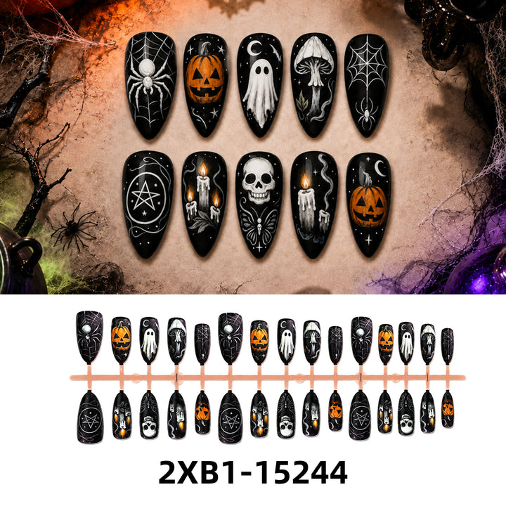 Acrylic nail set with creative Halloween motifs Stornfield