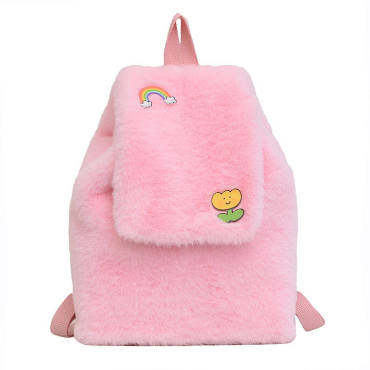 Plush Backpack with Colorful Appliqués Stornfield