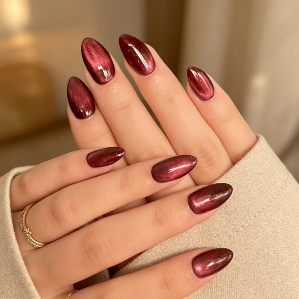 Glossy Ombre Almond-Shaped Press-On Nails Stornfield