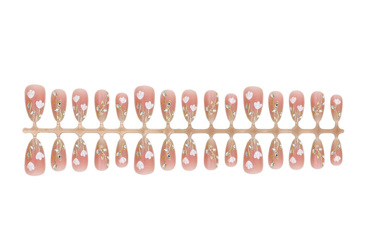 Elegant artificial nails with floral decorations Stornfield