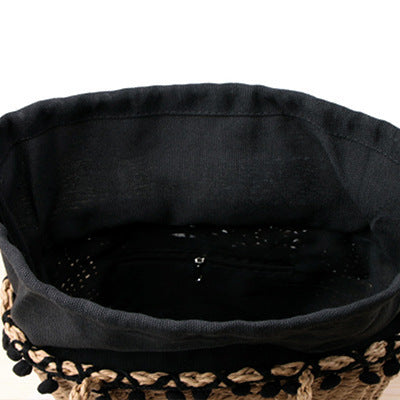 Braided Basket Bag with Pompons Stornfield