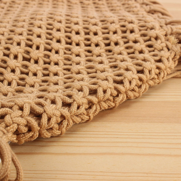 Hand-knotted tote bag with fringes Stornfield