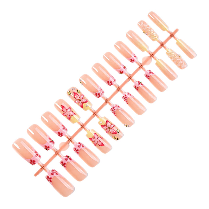 Decorative Floral Embellished Press-On Nails Stornfield