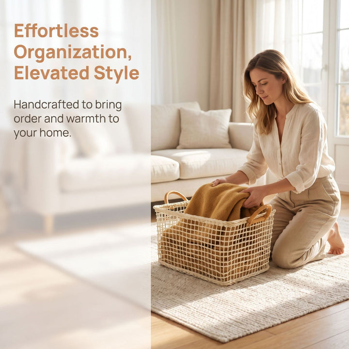 Practical storage basket with braided design Stornfield
