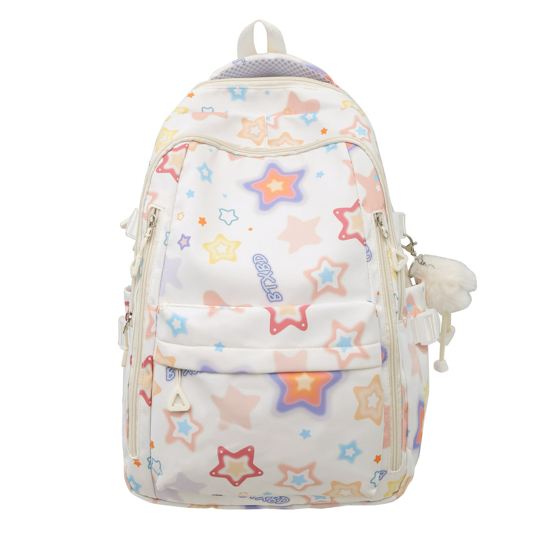 Backpack with Colorful Star Motif and Multifunctional Compartments Stornfield