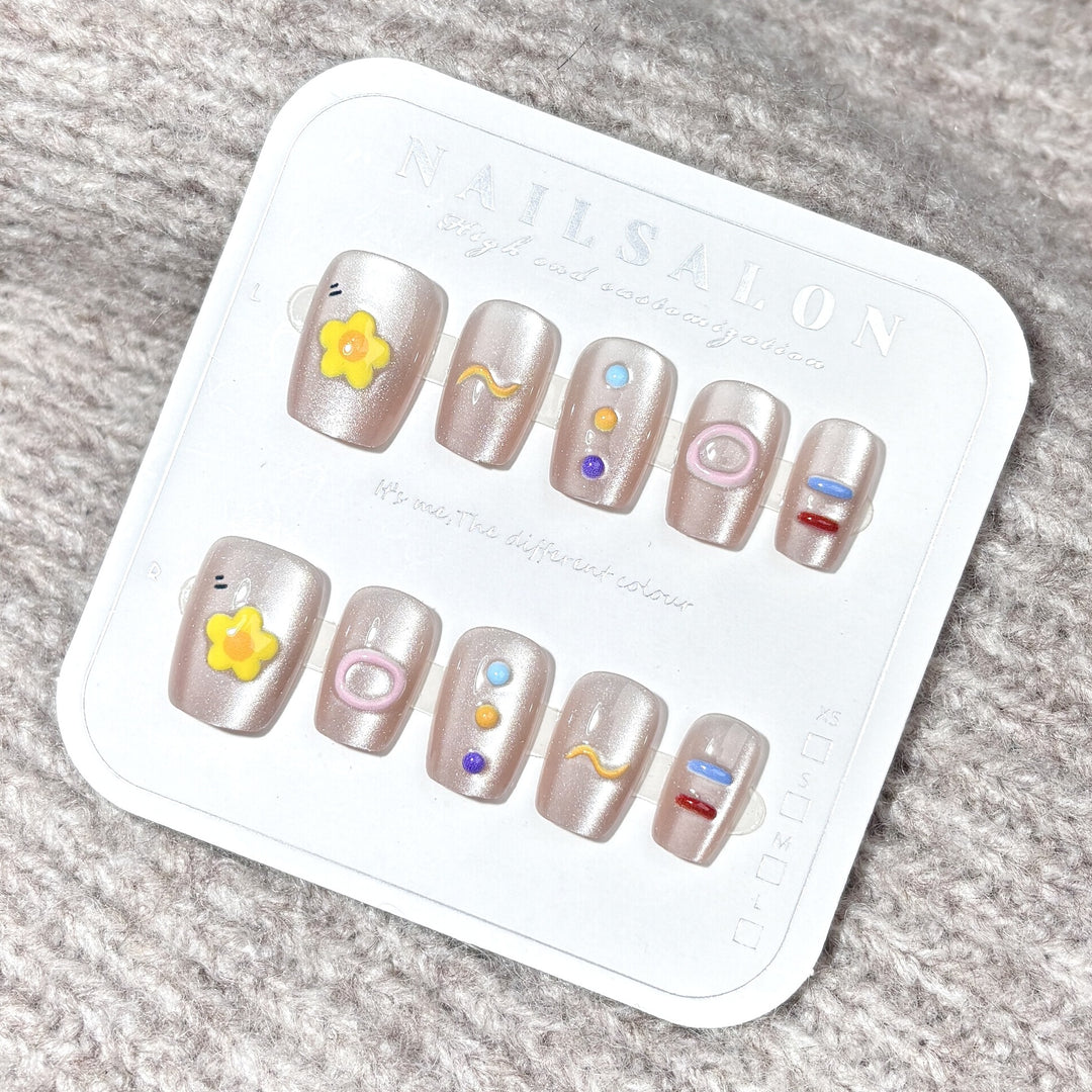 Decorative Floral-Design Press-On Nails