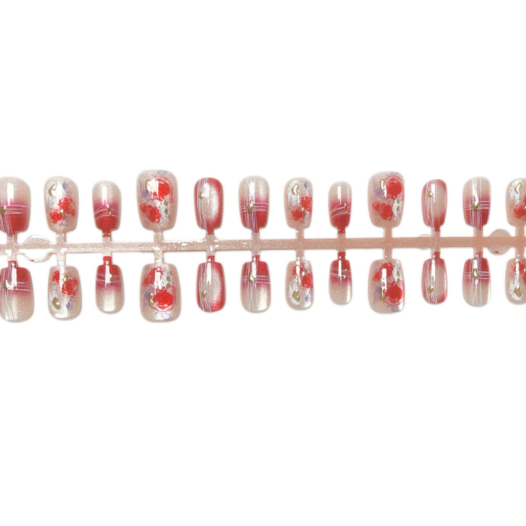 Decorative Floral Art Press-On Nail Set