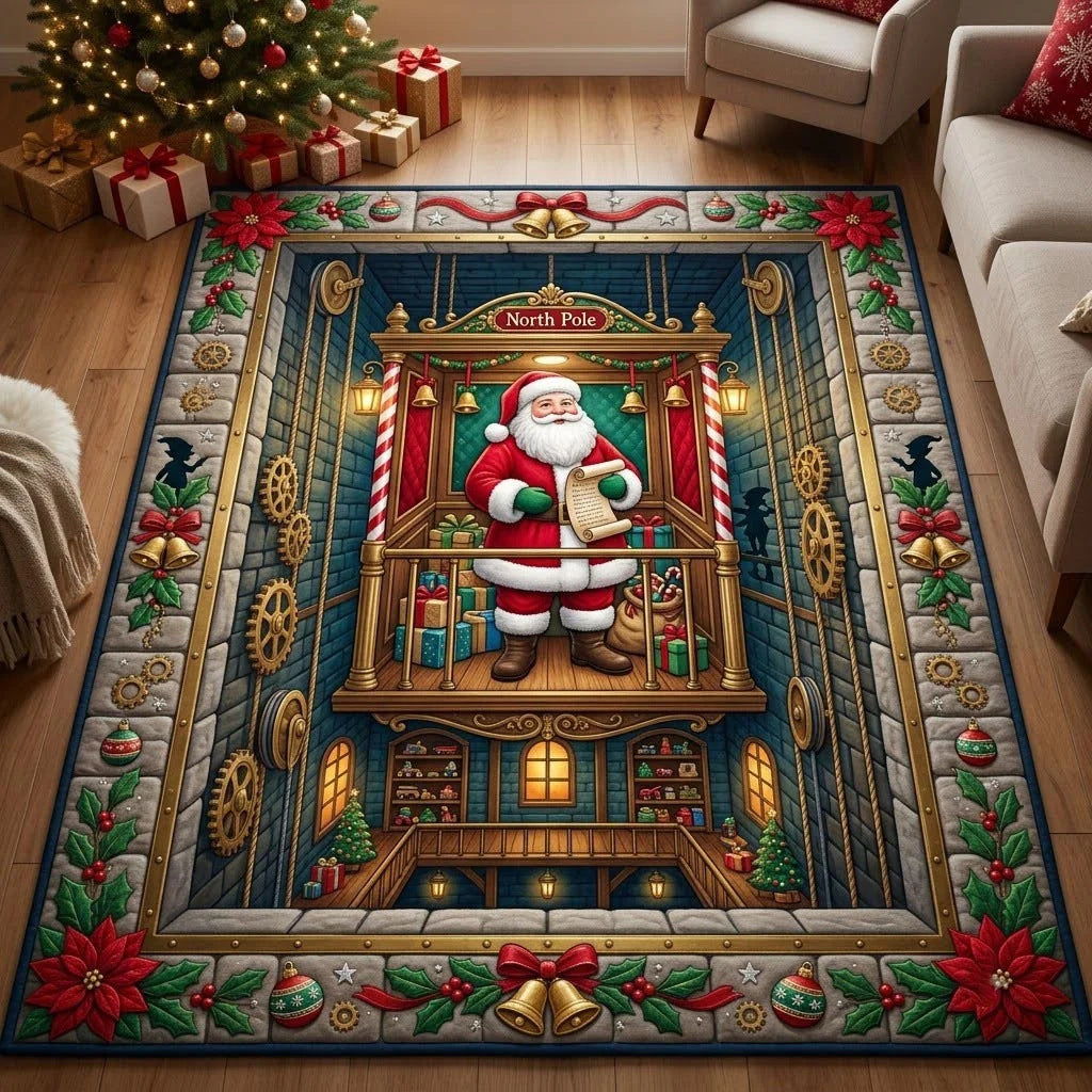 Festive Gnome-Themed Quilted Area Rug for Home