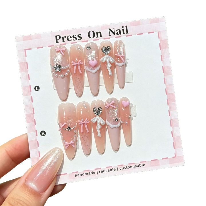 Artistic Floral Press-On Nail Set  1791773803