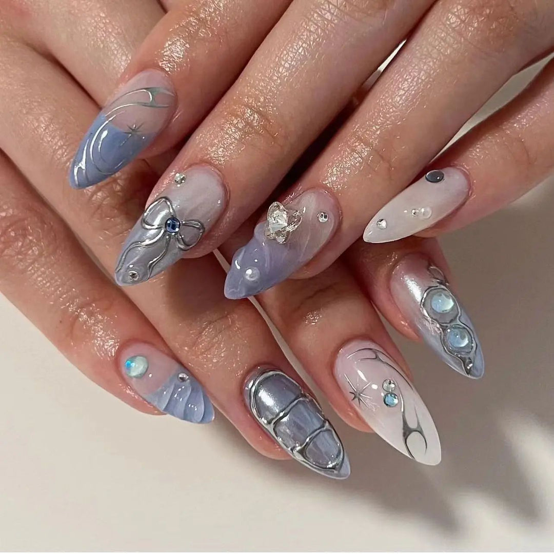Nail art set with glamorous 3D decorations and elegant accents Stornfield