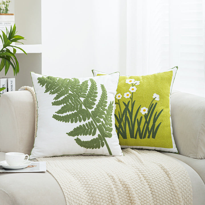 Women Decorative Cushion Cover with Fine Floral Embroidery Stornfield