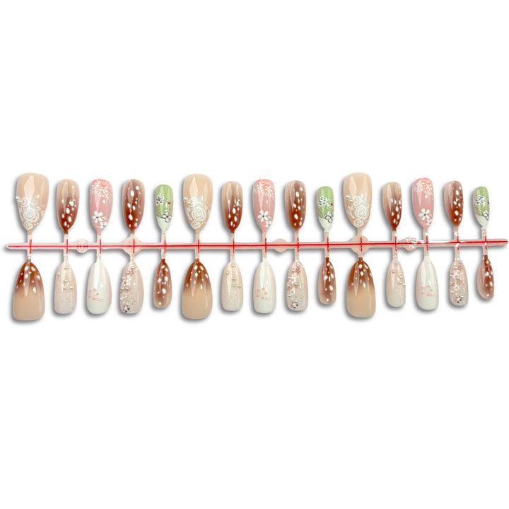Decorative Floral-Inspired Press-On Nail Set