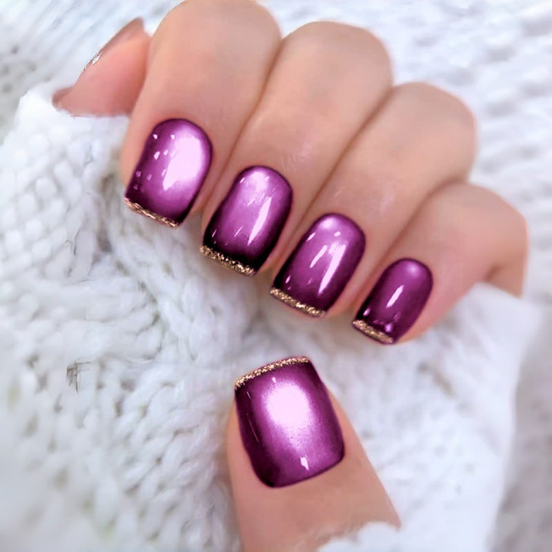 Artistic Press-On Nail Set with Glossy Ombre Finish Stornfield