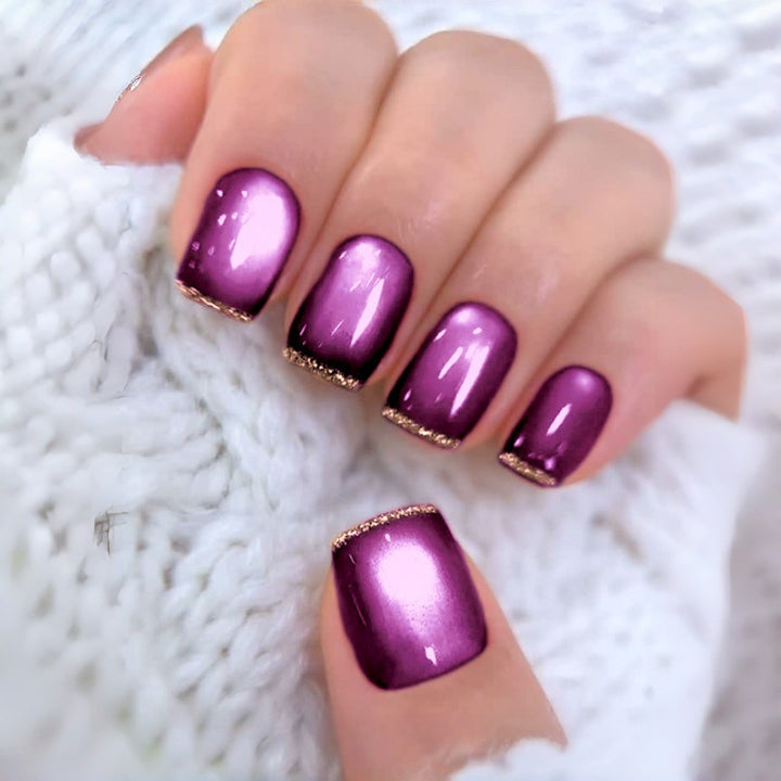 Artistic Press-On Nail Set with Glossy Ombre Finish Stornfield