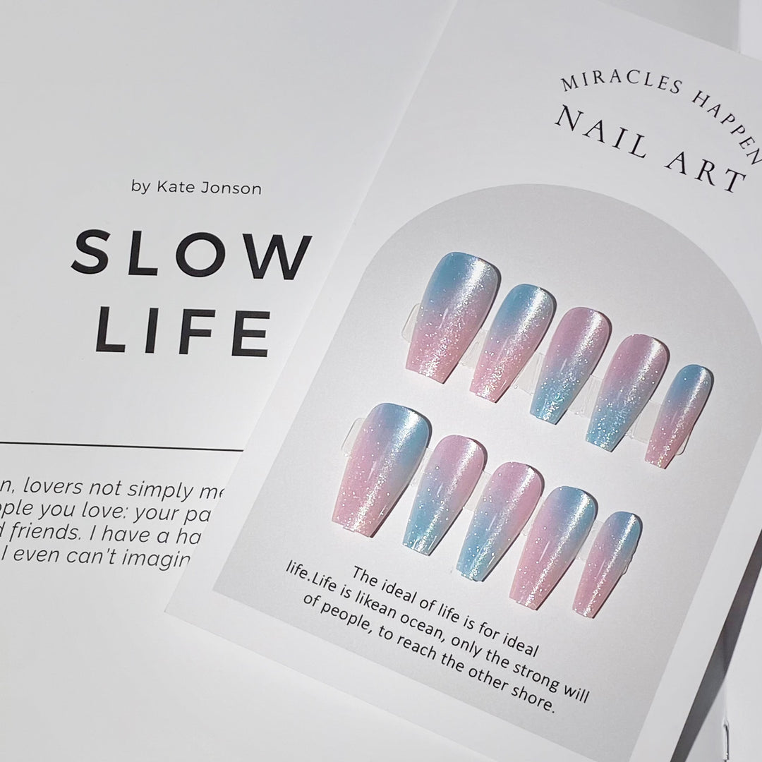 Gradually Ombre Designed Press-On Nails