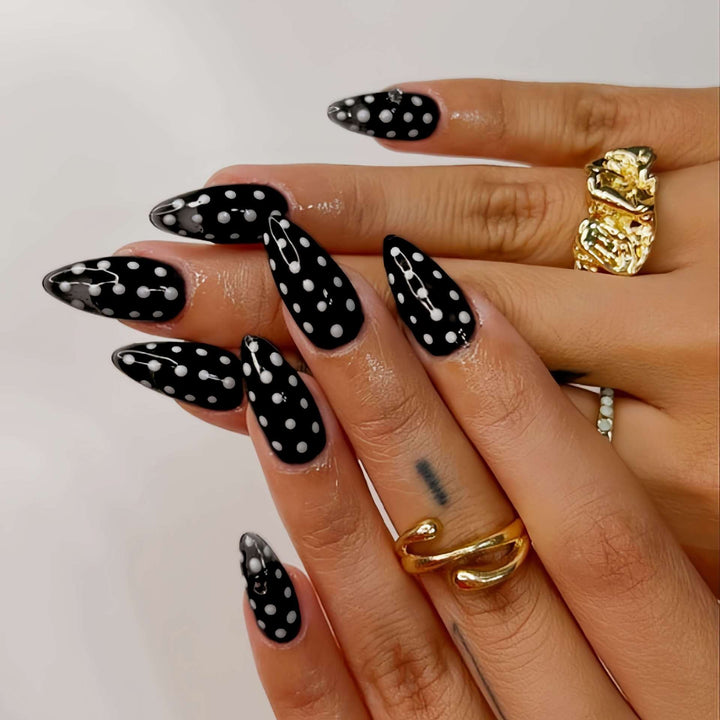 Polka Dot Stiletto Press-On Nails Stornfield
