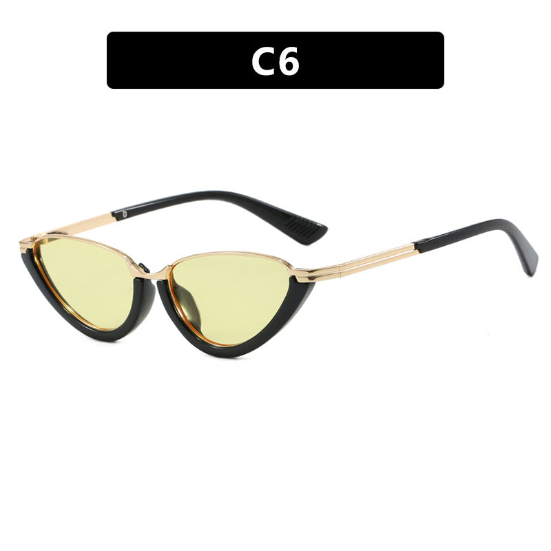 Women futuristic Cat-Eye sunglasses with golden accents Stornfield