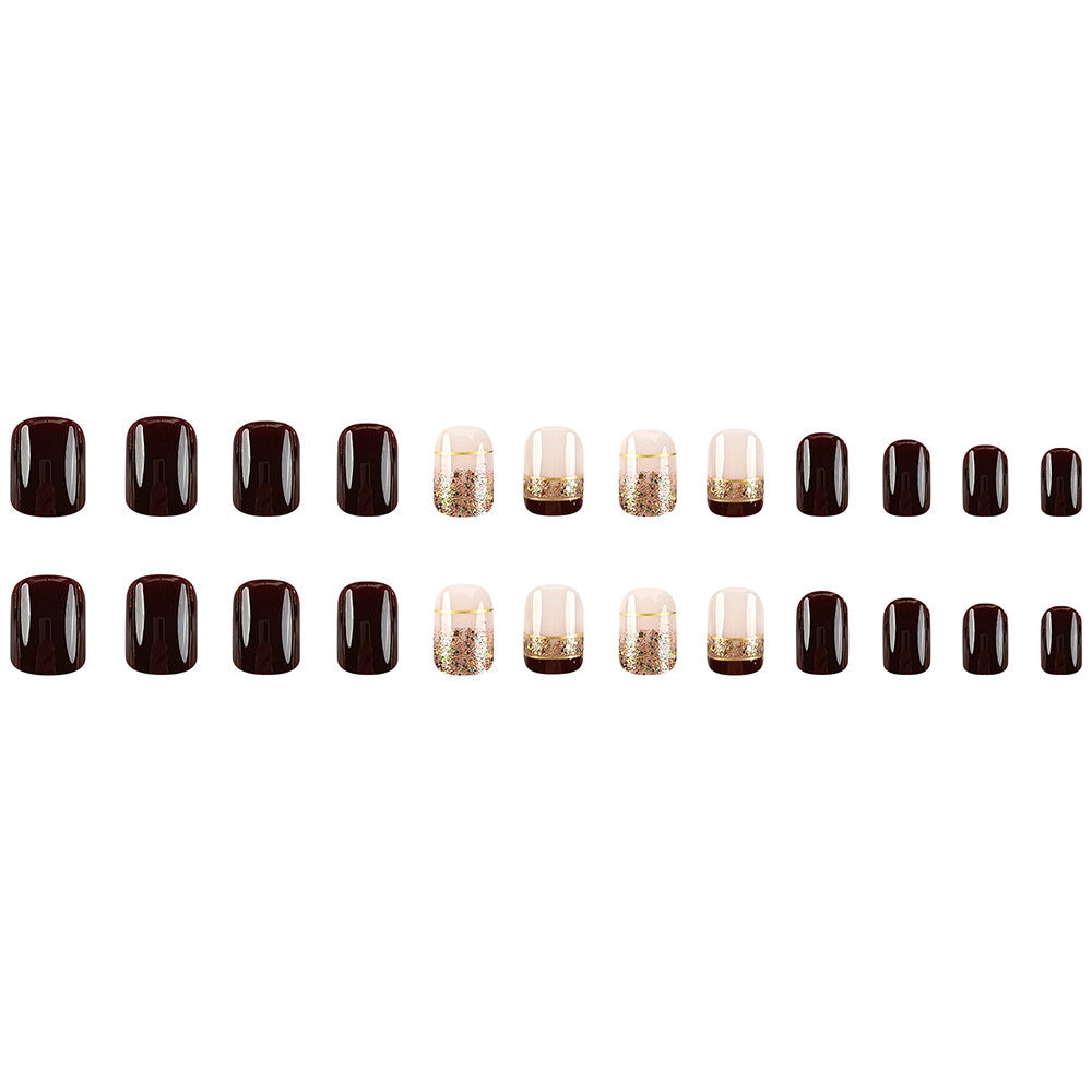 Glittering French Tip Nail Art Set Stornfield
