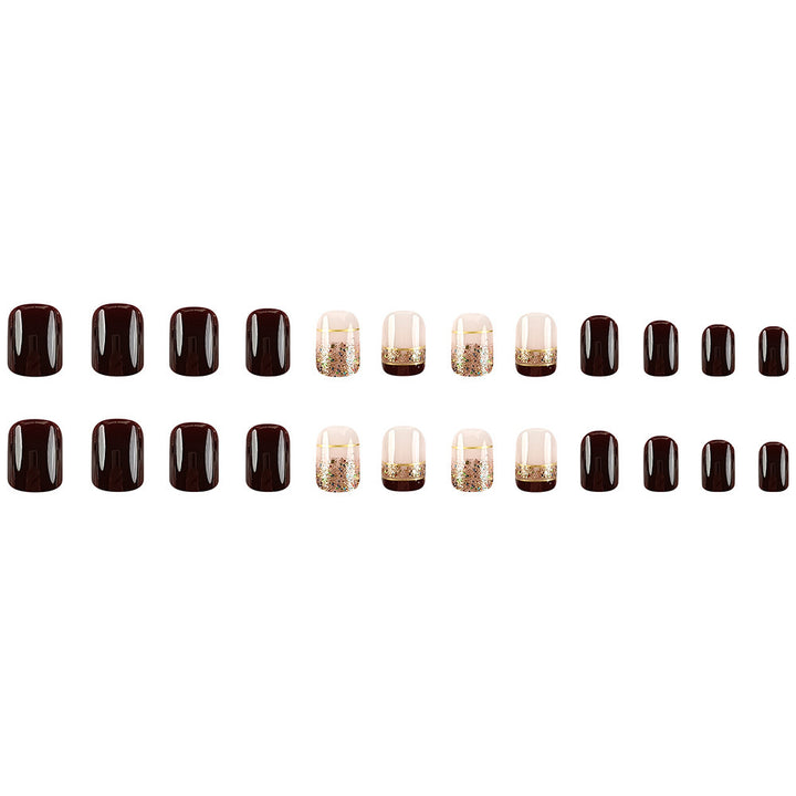 Glittering French Tip Nail Art Set Stornfield