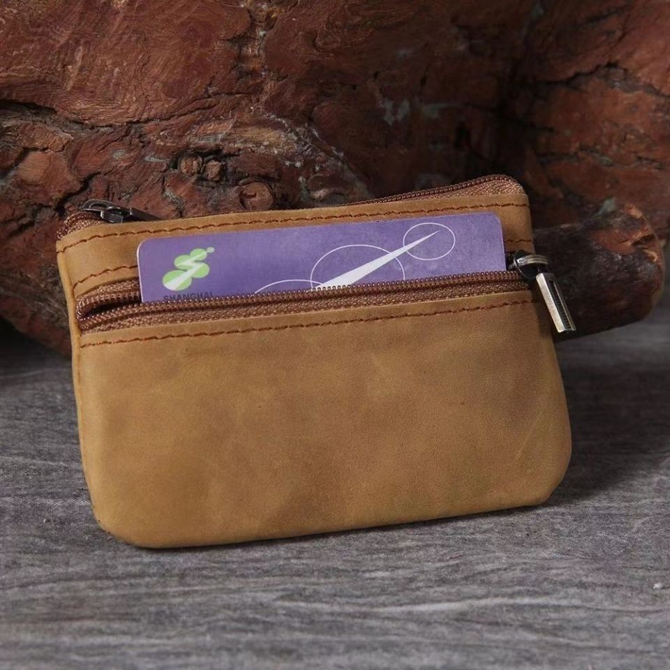 Compact Leather Zippered Coin Pouch Stornfield