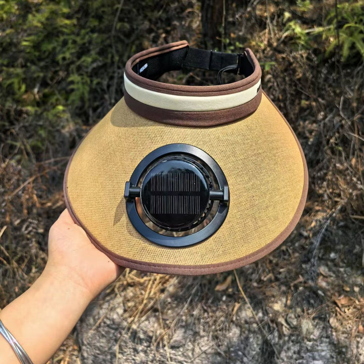 Sun protection visor with solar powered fan Stornfield