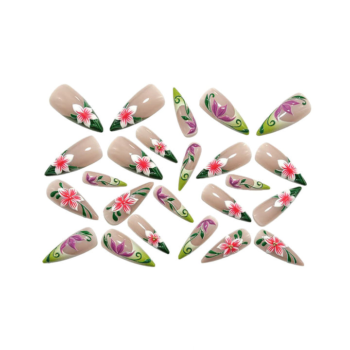 Artificial nails with exquisite floral pattern Stornfield