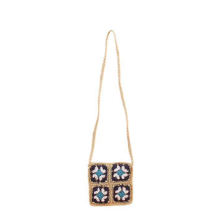 Shoulder bag with hand-crocheted floral pattern Stornfield