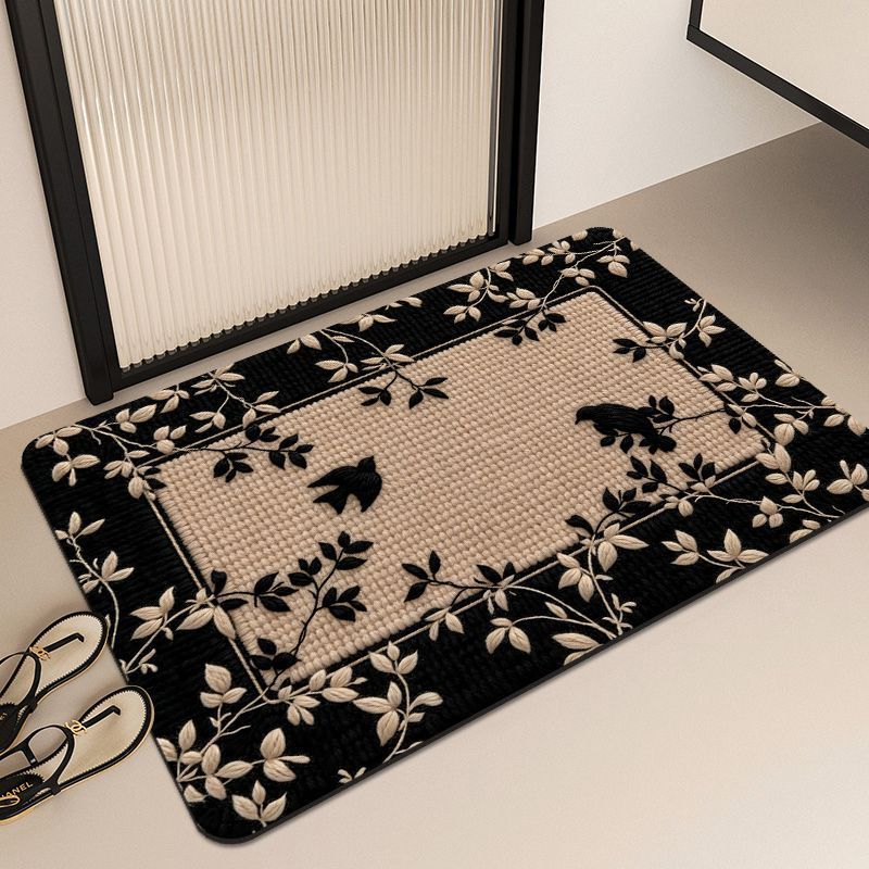 Floral Embroidered Area Mat
