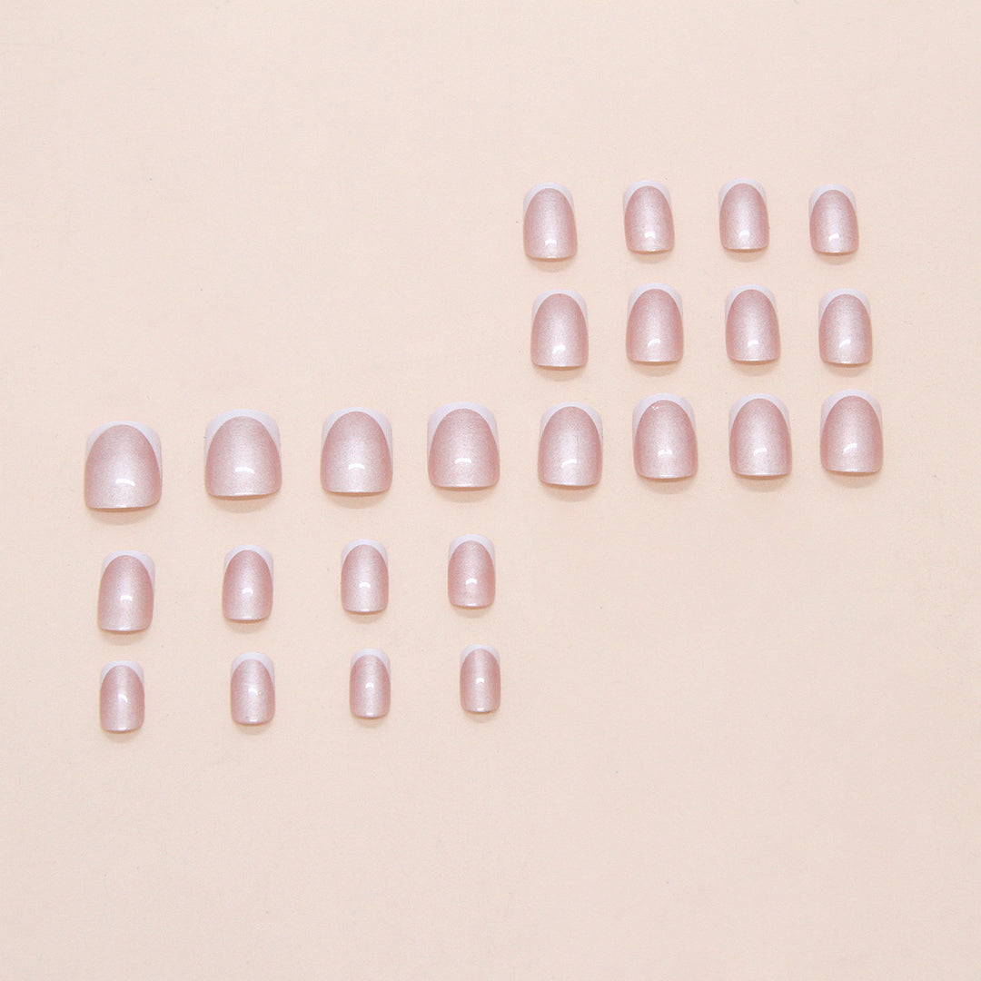 Premium Glossy French Manicure Press-On Nails