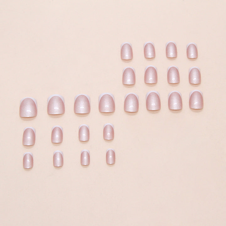 Premium Glossy French Manicure Press-On Nails