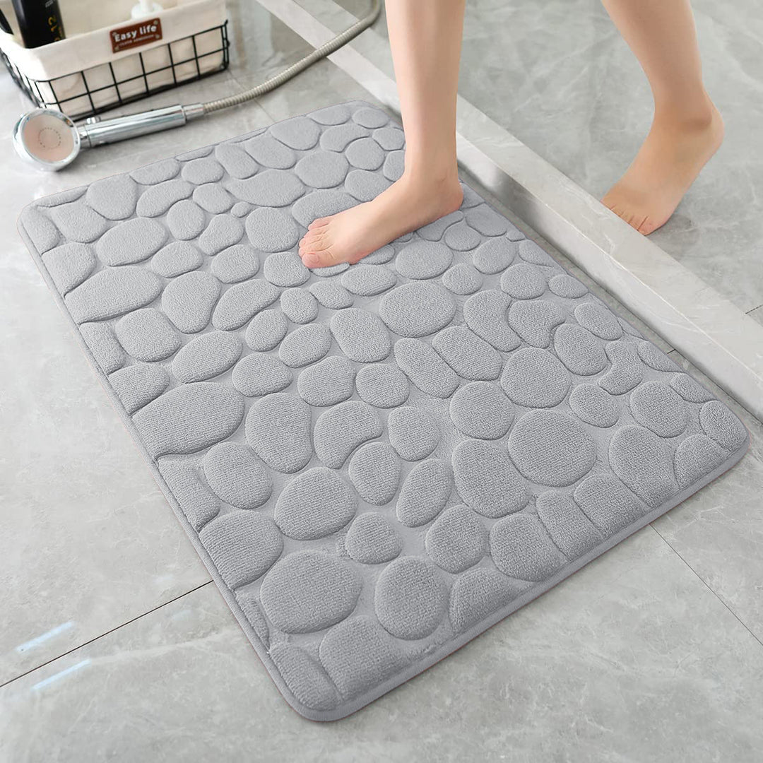 Plush Tropical Leaf Bath Mat for Bathroom