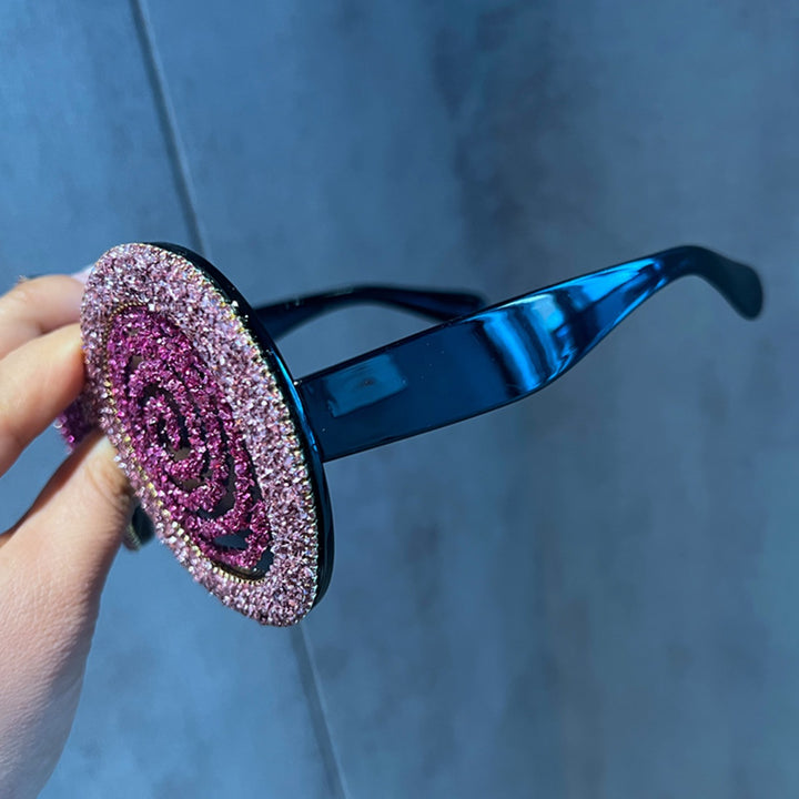 Women's Statement Sunglasses with Spiral Glitter Design Stornfield