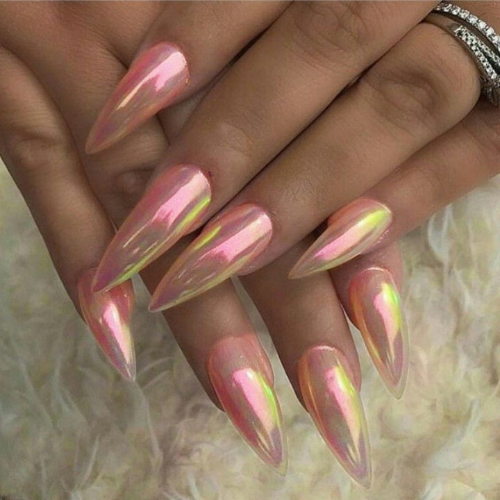 Shimmery Stiletto Press-On Nail Art Stornfield