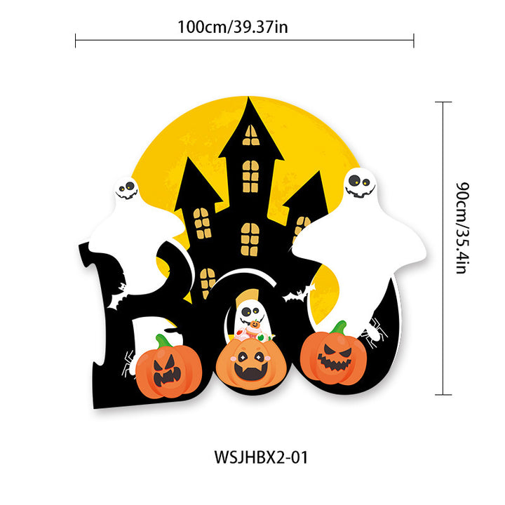 Large Halloween wall sticker vinyl with dancing skeletons and removable self-adhesive film
