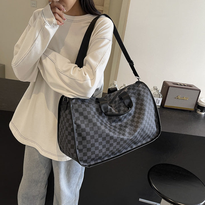 Stylish Checkerboard Travel Duffel Bag Stornfield