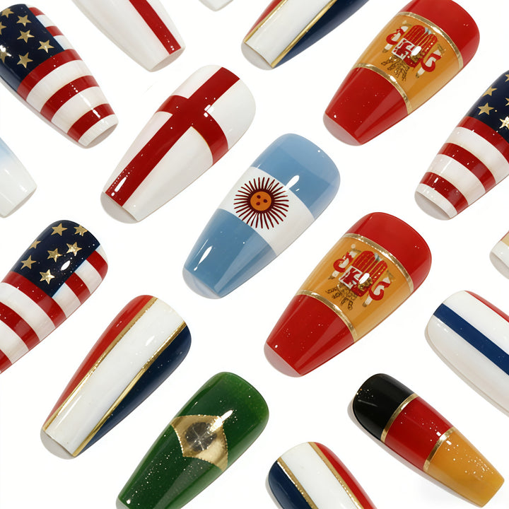 Artificial nails with national flag designs Stornfield