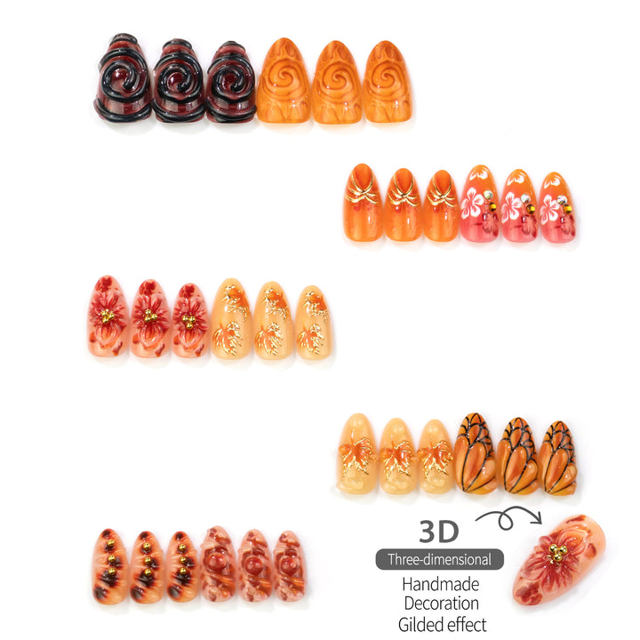 Hand-Painted Seasonal Press-On Nail Art Set