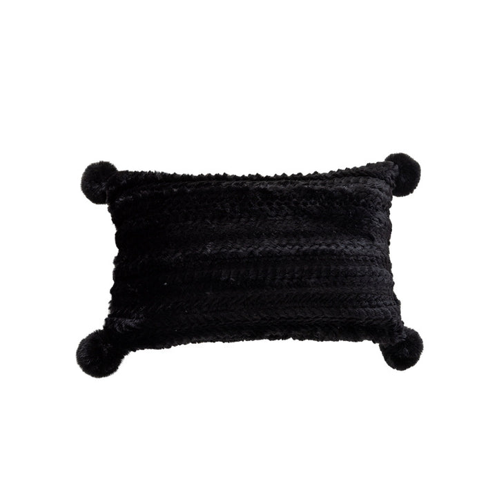 Plaid Woven Cotton-Linen Square Throw Pillow Cover with Hidden Zipper