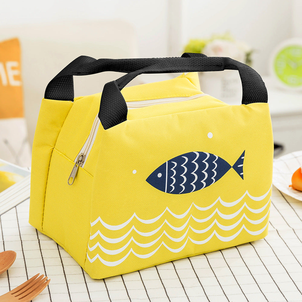 Insulated Lunch Bag with Fish Pattern