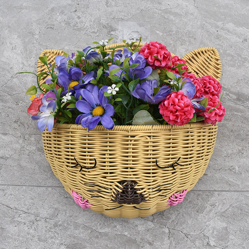 Cute Cat-Shaped Woven Storage Basket Stornfield
