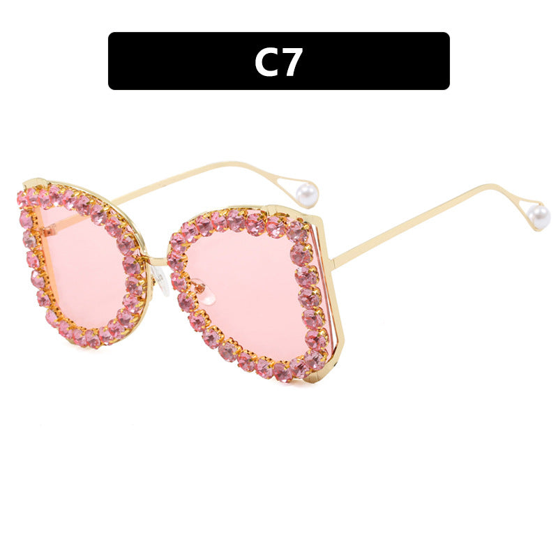 Women's extravagant cat-eye sunglasses with sparkling rhinestone frame Stornfield