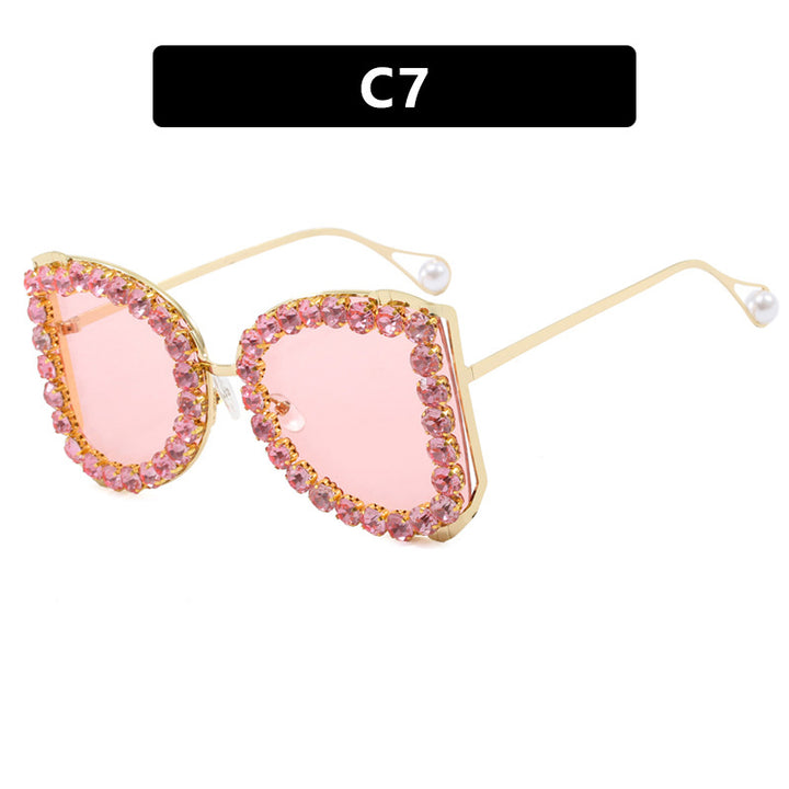 Women's extravagant cat-eye sunglasses with sparkling rhinestone frame Stornfield