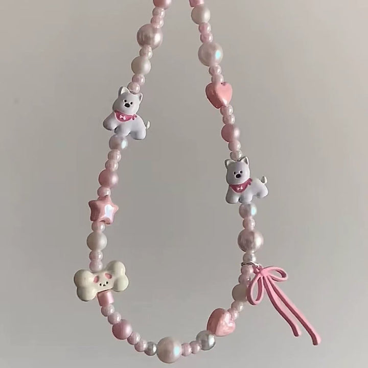 Playful Dog-Themed Beaded Necklace Stornfield