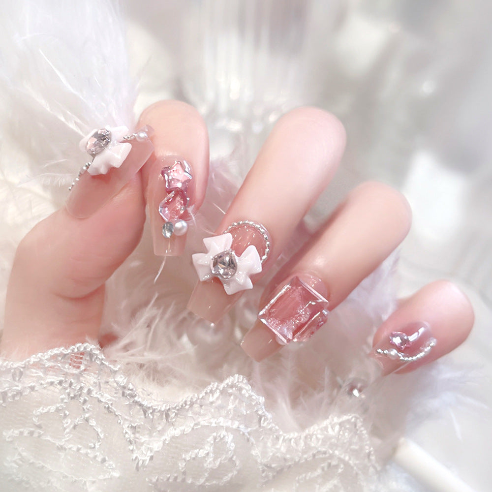 Artistic 3D Floral Press-On Nail Set Stornfield