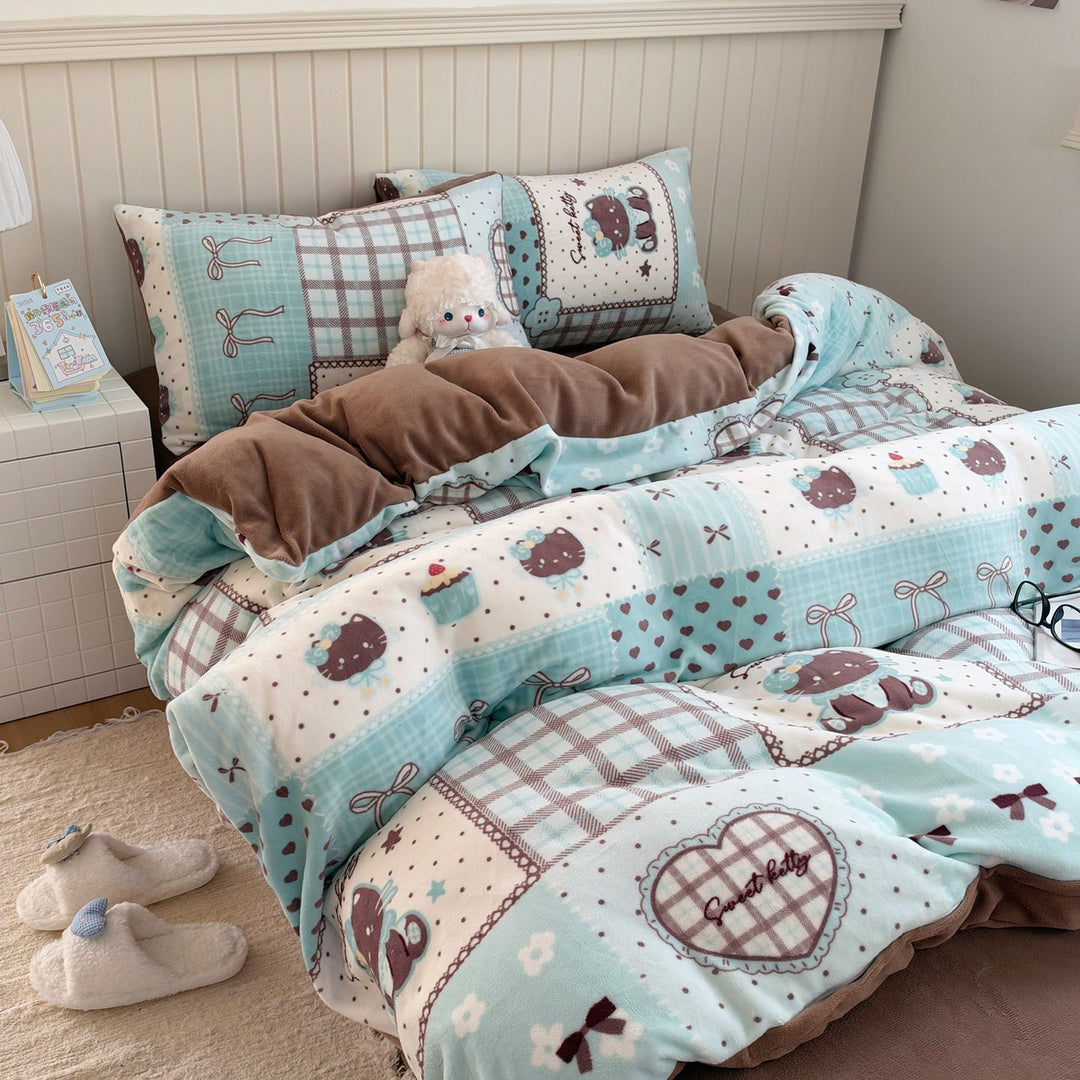Cute Themed Fleece Bedding Set