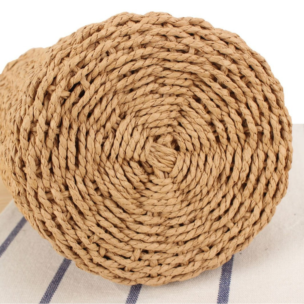Basket bag with wooden handles and removable shoulder strap Stornfield