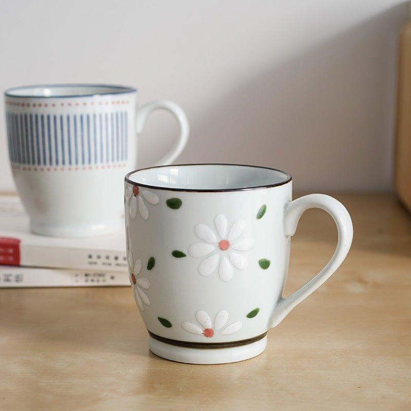 Japanese Nature Themed Ceramic Glazed Hand-Painted Tea Cups | Stornfield